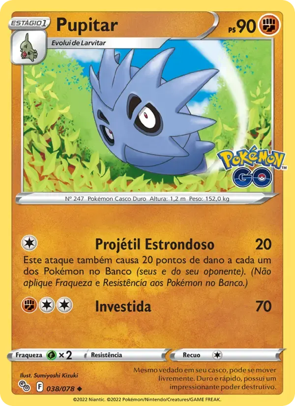 Pupitar — Pokémon GO 38 Portuguese Pokémon card
