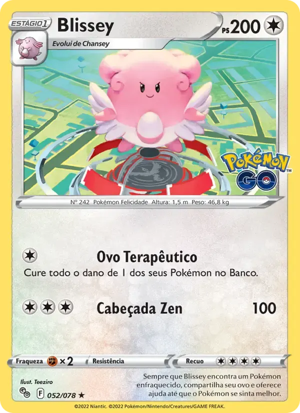 Blissey — Pokémon GO 52 Portuguese Pokémon card