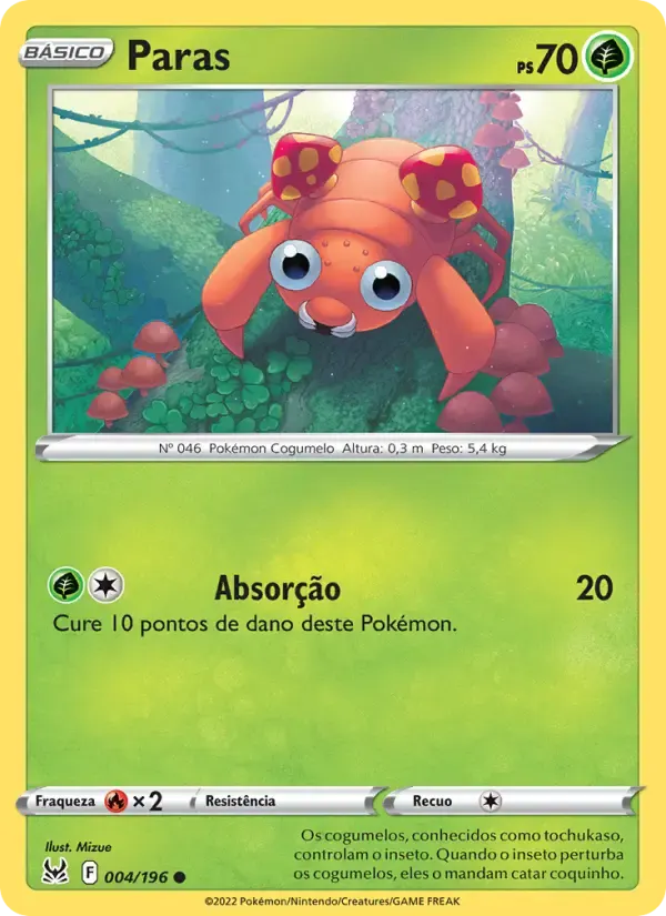 Paras — Origem Perdida 4 Portuguese Pokémon card