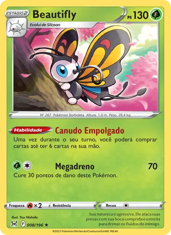 Beautifly — Origem Perdida 8 Portuguese Pokémon card
