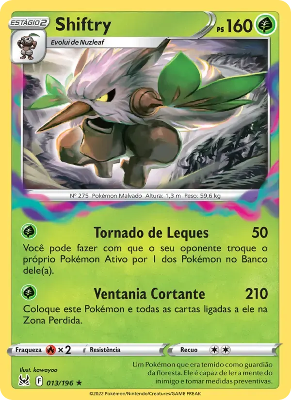 Shiftry — Origem Perdida 13 Portuguese Pokémon card