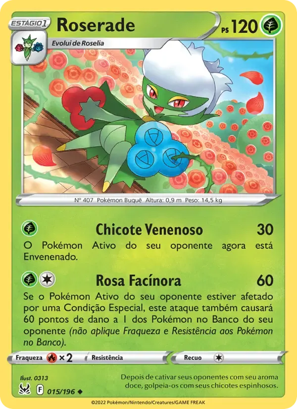 Roserade — Origem Perdida 15 Portuguese Pokémon card