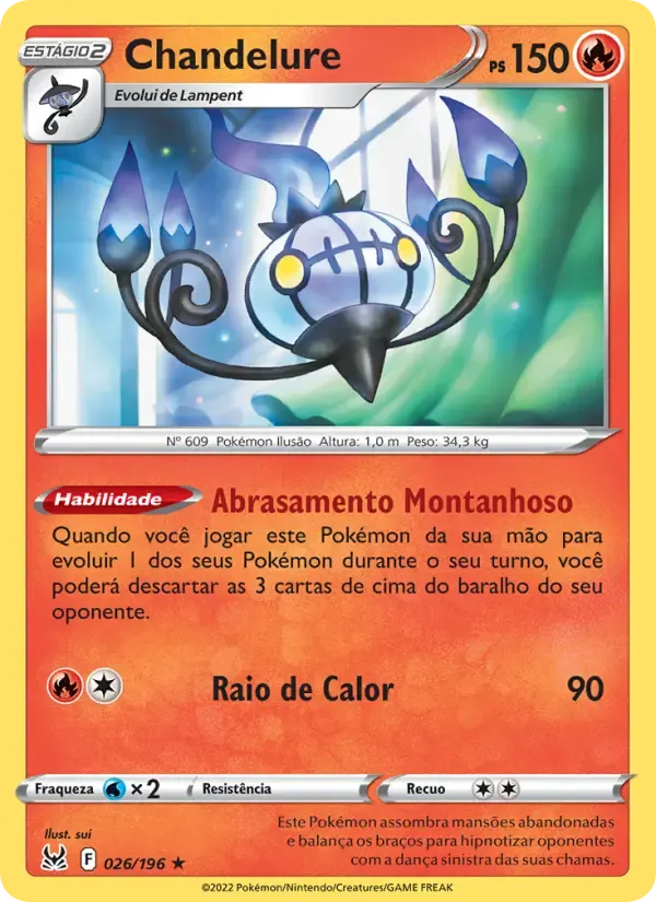 Chandelure — Origem Perdida 26 Portuguese Pokémon card