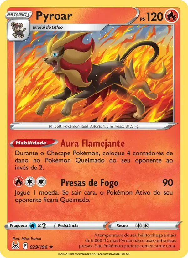 Pyroar — Origem Perdida 29 Portuguese Pokémon card