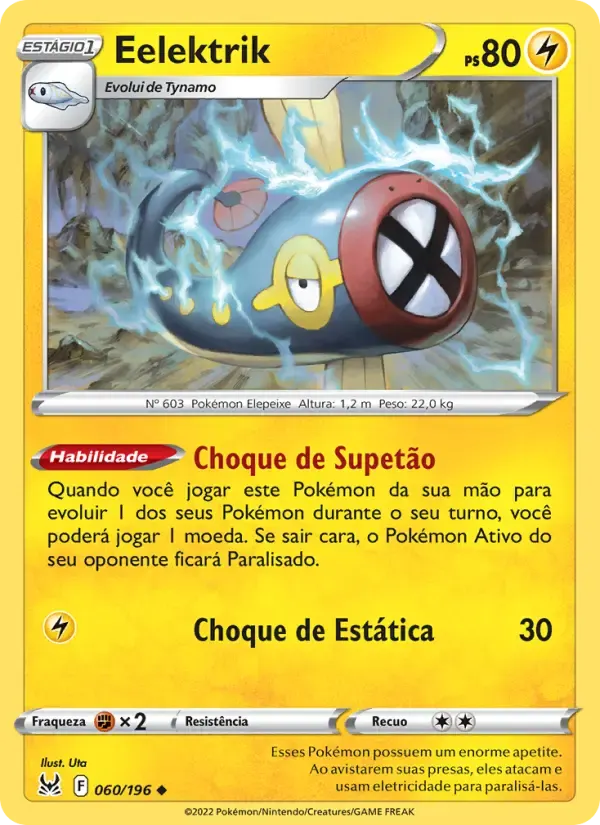 Eelektrik — Origem Perdida 60 Portuguese Pokémon card