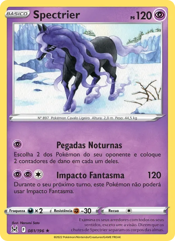 Spectrier — Origem Perdida 81 Portuguese Pokémon card