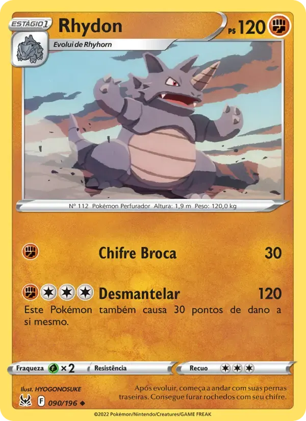 Rhydon — Origem Perdida 90 Portuguese Pokémon card