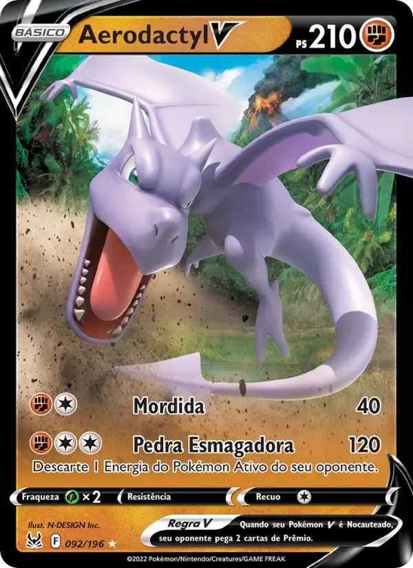 Aerodactyl V — Origem Perdida 92 Portuguese Pokémon card