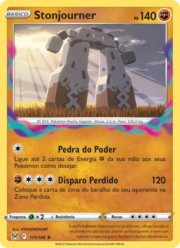 Stonjourner — Origem Perdida 111 Portuguese Pokémon card