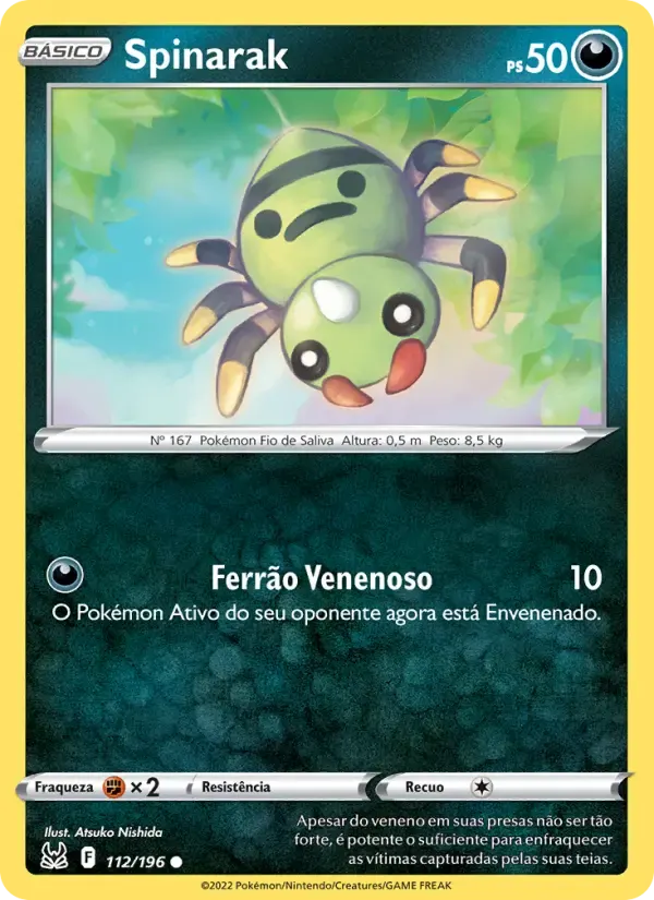 Spinarak — Origem Perdida 112 Portuguese Pokémon card
