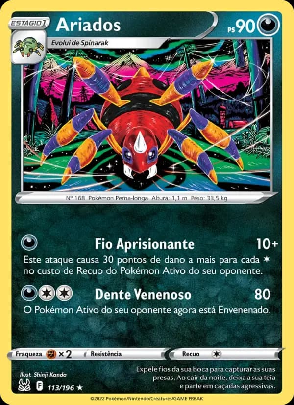 Ariados — Origem Perdida 113 Portuguese Pokémon card
