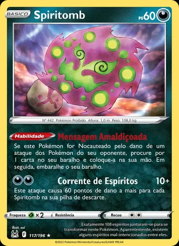 Spiritomb — Origem Perdida 117 Portuguese Pokémon card