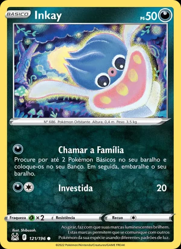 Inkay — Origem Perdida 121 Portuguese Pokémon card