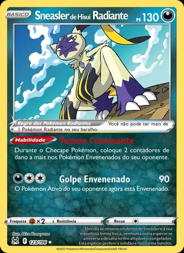 Sneasler de Hisui Radiante — Origem Perdida 123 Portuguese Pokémon card
