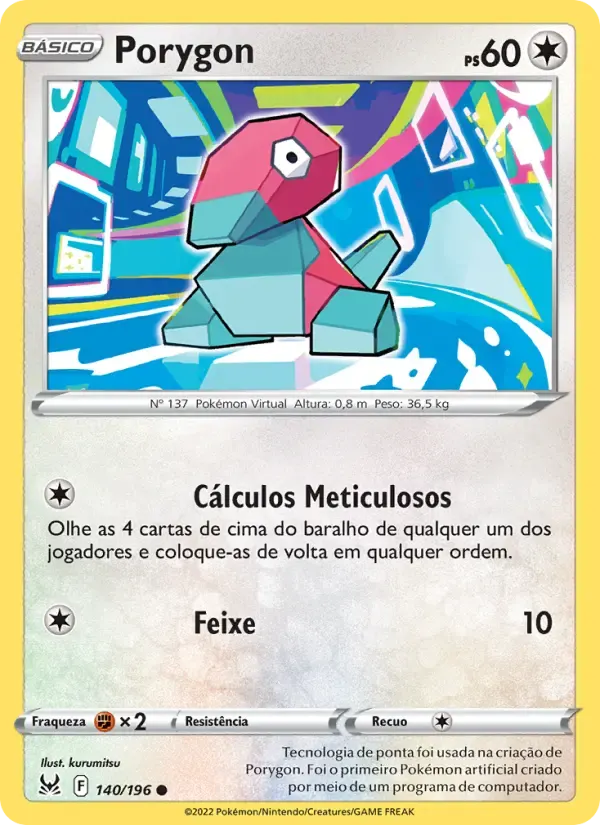 Porygon — Origem Perdida 140 Portuguese Pokémon card
