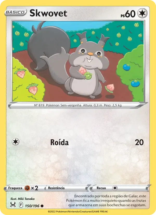 Skwovet — Origem Perdida 150 Portuguese Pokémon card