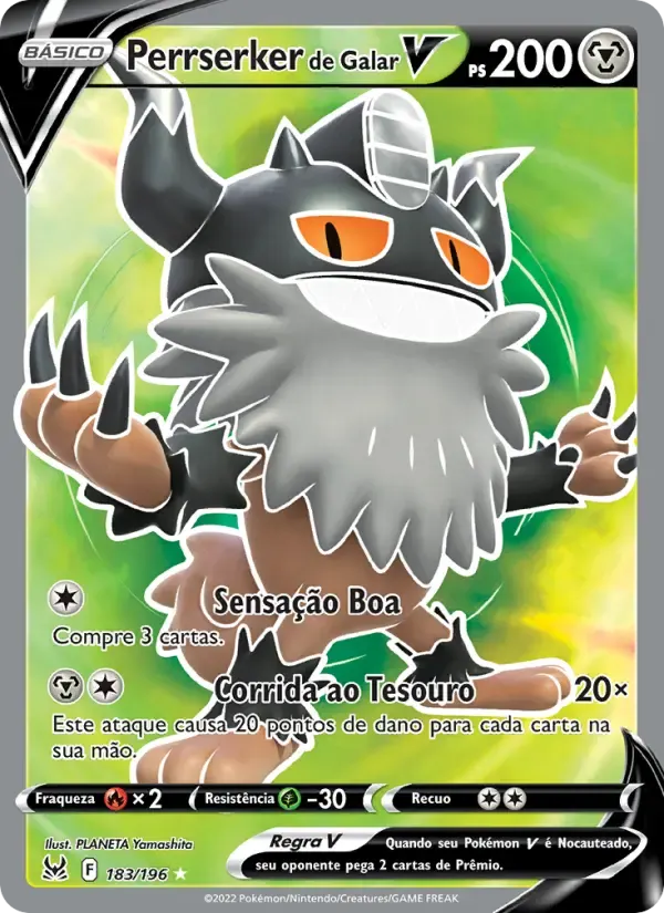 Perrserker de Galar V — Origem Perdida 183 Portuguese Pokémon card