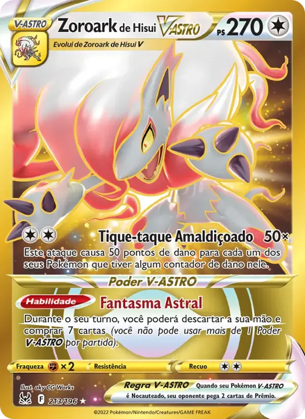 Zoroark de Hisui V-ASTRO — Origem Perdida 213 Portuguese Pokémon card