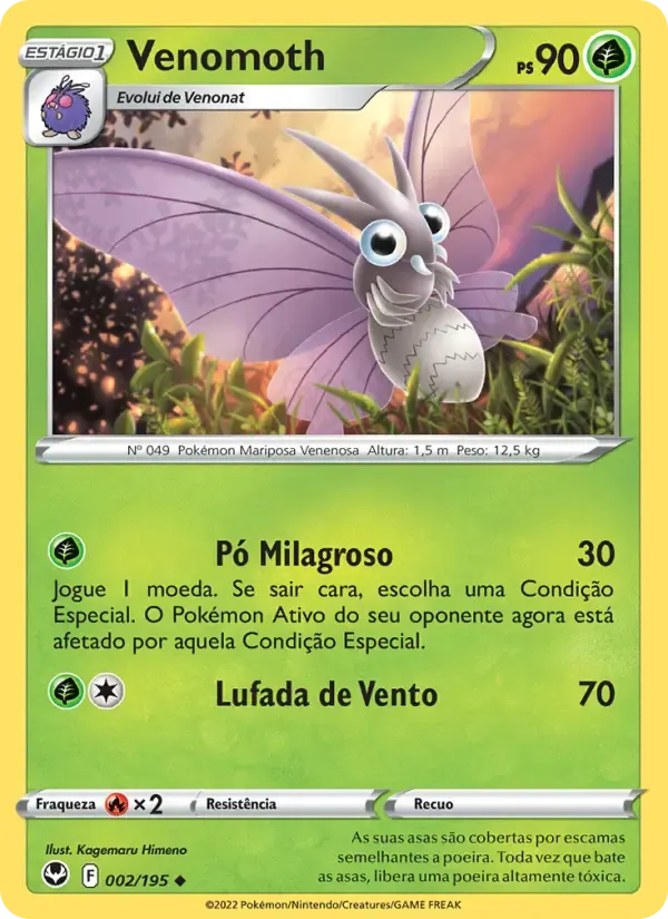 Venomoth — Tempestade Prateada 2 Portuguese Pokémon card