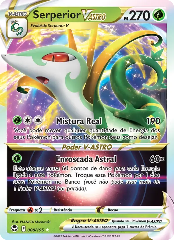 Serperior V-ASTRO — Tempestade Prateada 8 Portuguese Pokémon card