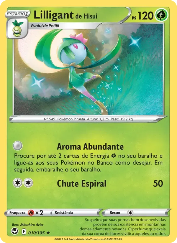 Lilligant de Hisui — Tempestade Prateada 10 Portuguese Pokémon card