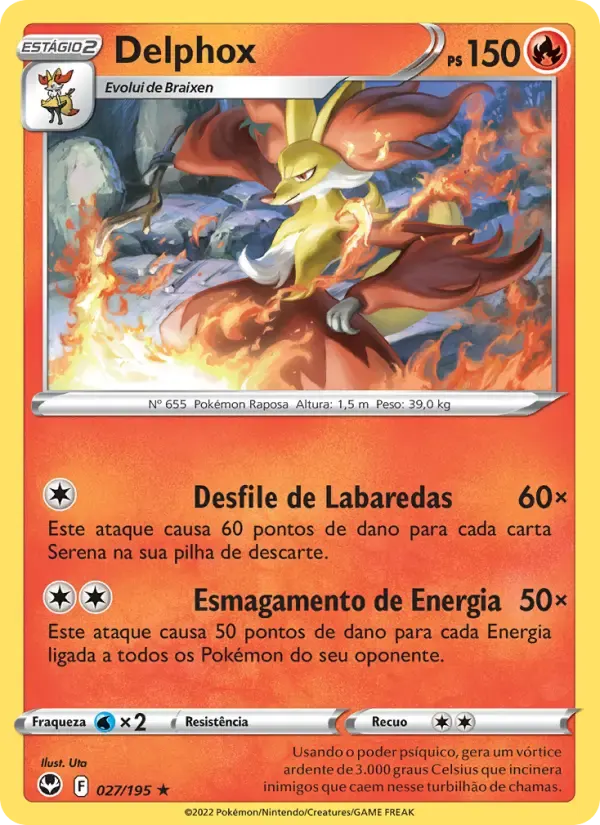 Delphox — Tempestade Prateada 27 Portuguese Pokémon card