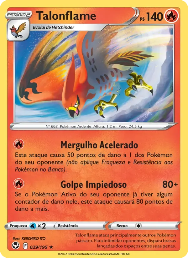 Talonflame — Tempestade Prateada 29 Portuguese Pokémon card