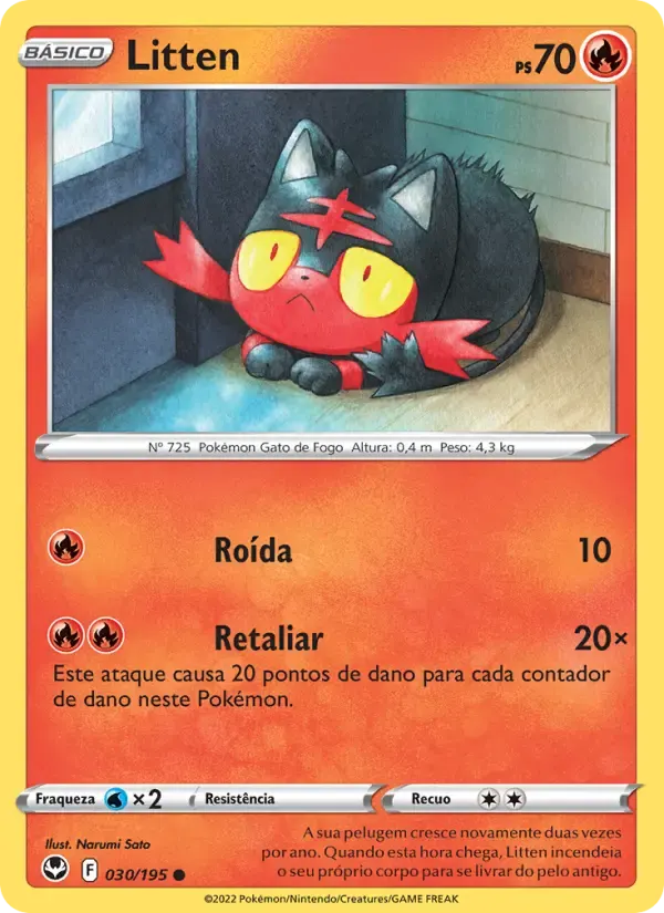 Litten — Tempestade Prateada 30 Portuguese Pokémon card