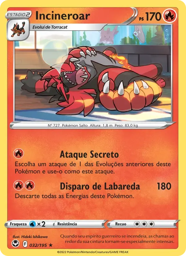 Incineroar — Tempestade Prateada 32 Portuguese Pokémon card