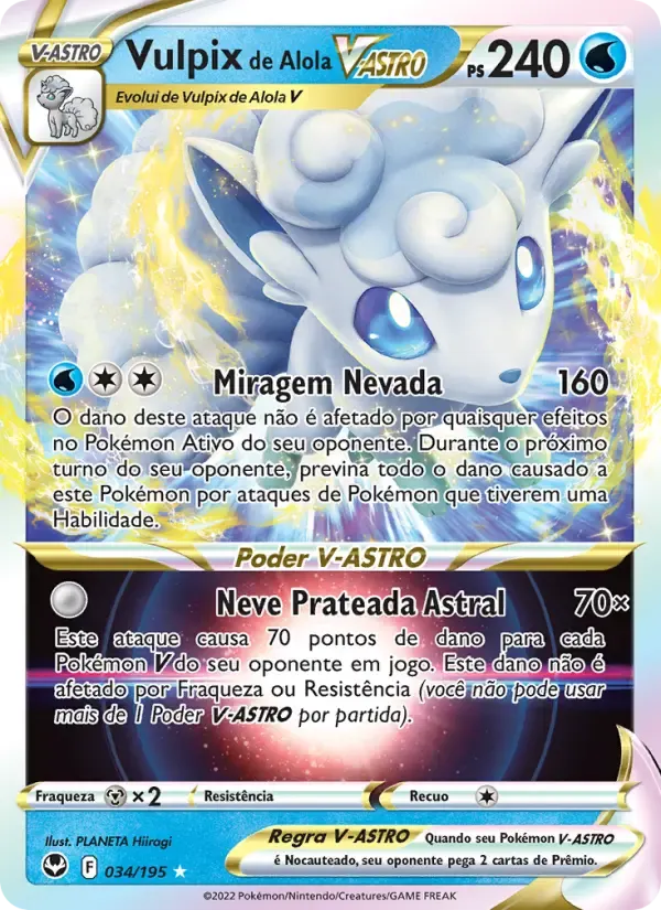 Vulpix de Alola V-ASTRO — Tempestade Prateada 34 Portuguese Pokémon card