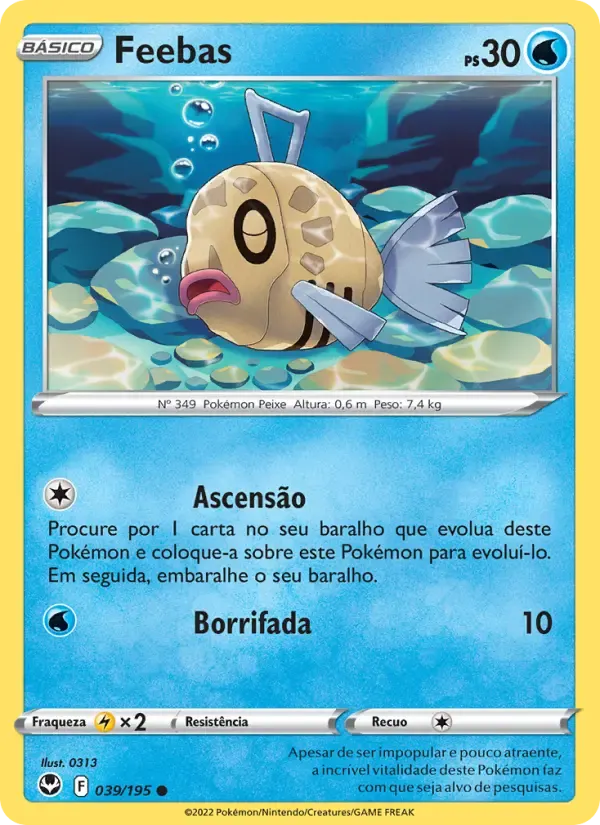 Feebas — Tempestade Prateada 39 Portuguese Pokémon card