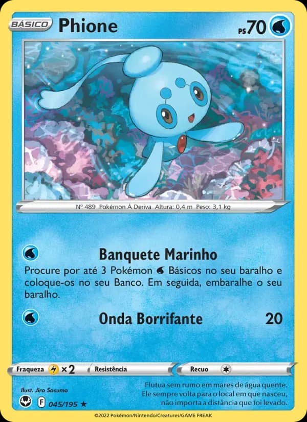 Phione — Tempestade Prateada 45 Portuguese Pokémon card