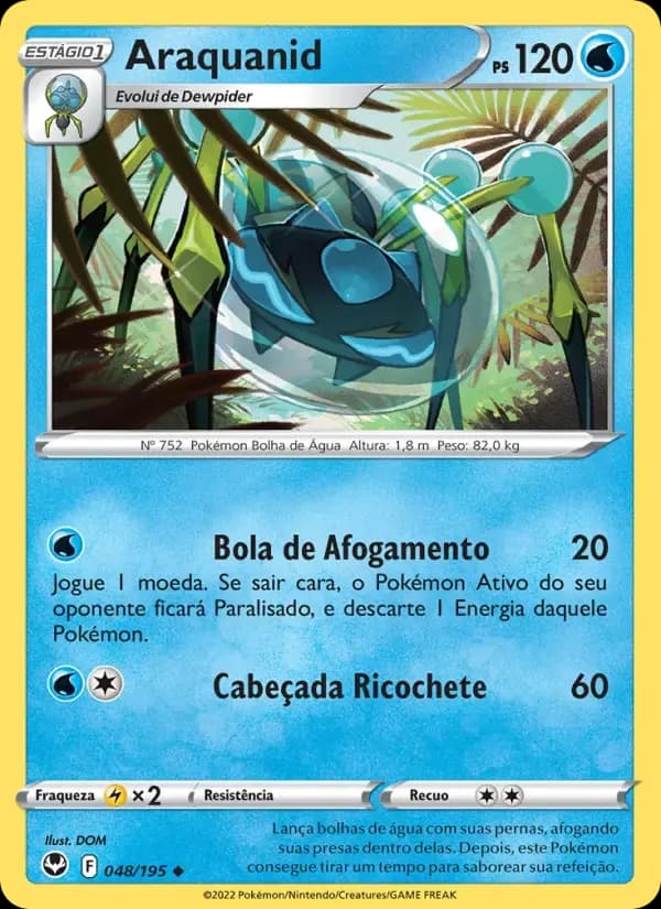 Araquanid — Tempestade Prateada 48 Portuguese Pokémon card