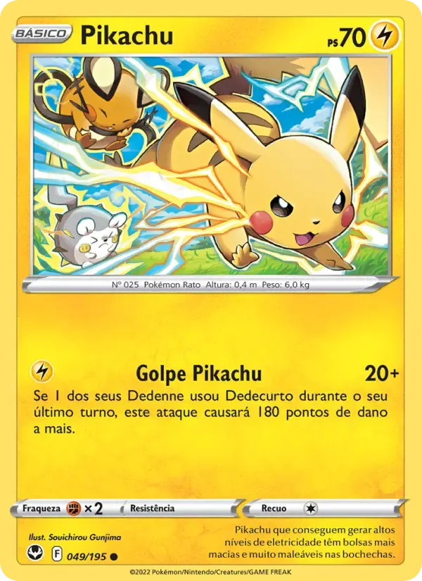 Pikachu — Tempestade Prateada 49 Portuguese Pokémon card