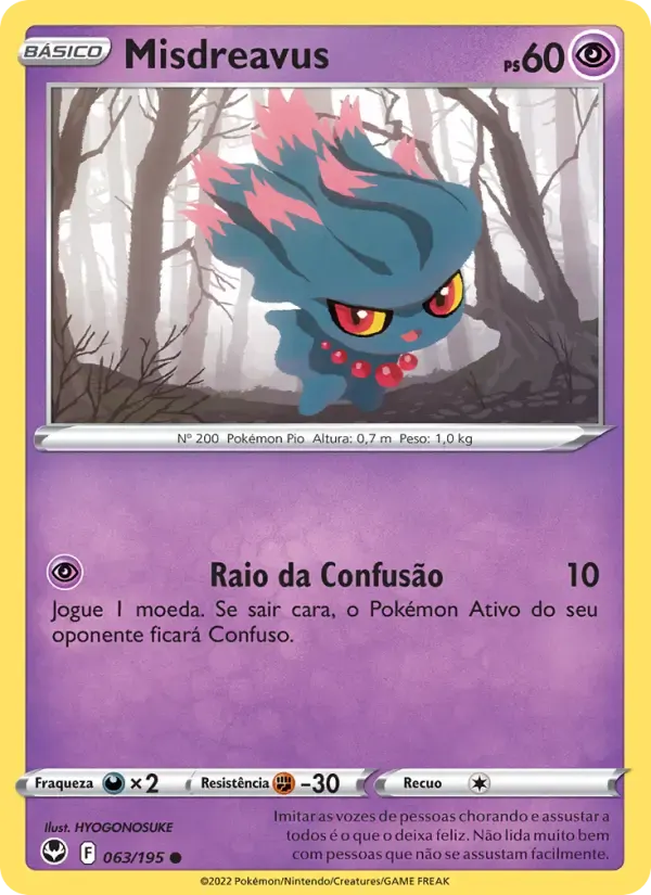 Misdreavus — Tempestade Prateada 63 Portuguese Pokémon card