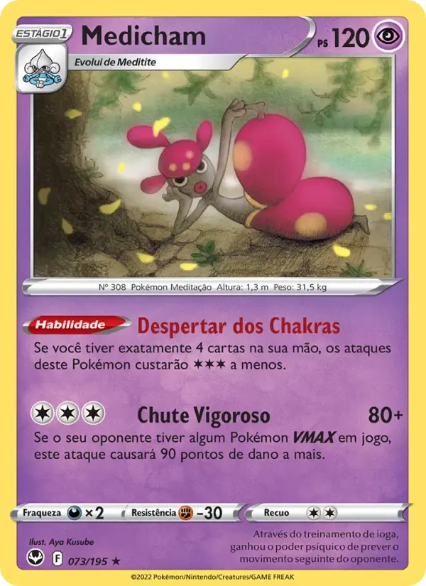Medicham — Tempestade Prateada 73 Portuguese Pokémon card