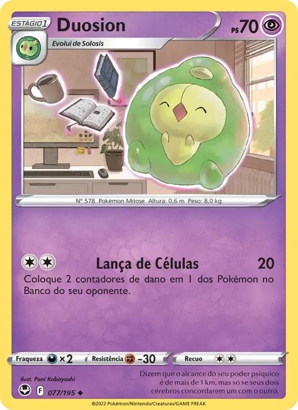 Duosion — Tempestade Prateada 77 Portuguese Pokémon card