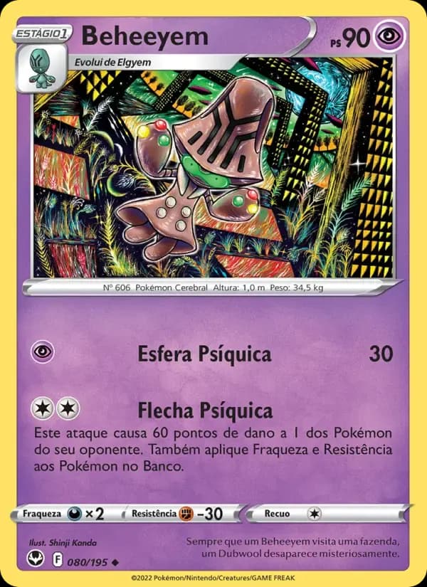 Beheeyem — Tempestade Prateada 80 Portuguese Pokémon card
