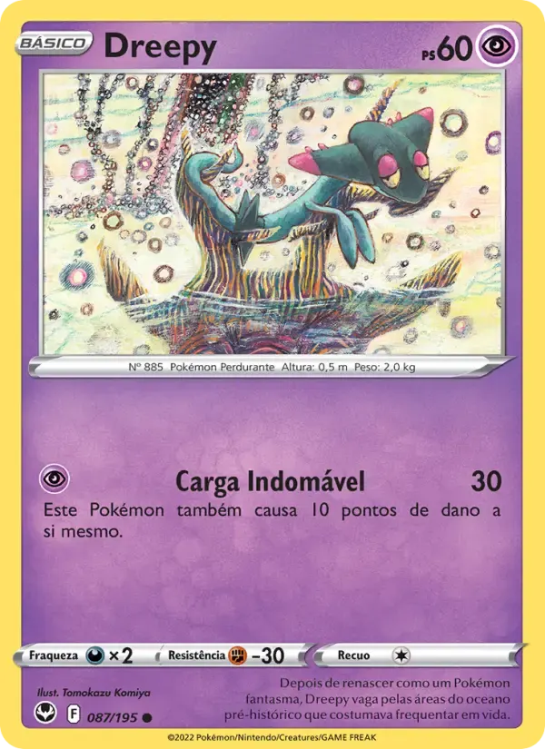 Dreepy — Tempestade Prateada 87 Portuguese Pokémon card