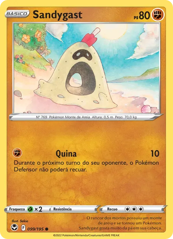 Sandygast — Tempestade Prateada 99 Portuguese Pokémon card