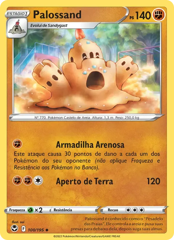 Palossand — Tempestade Prateada 100 Portuguese Pokémon card