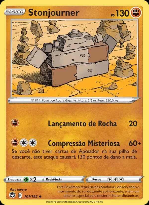 Stonjourner — Tempestade Prateada 101 Portuguese Pokémon card
