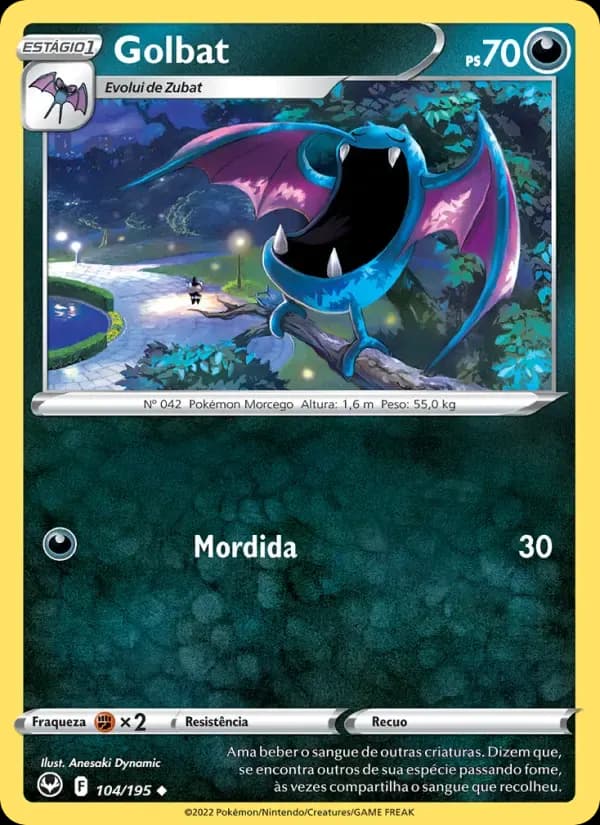 Golbat — Tempestade Prateada 104 Portuguese Pokémon card