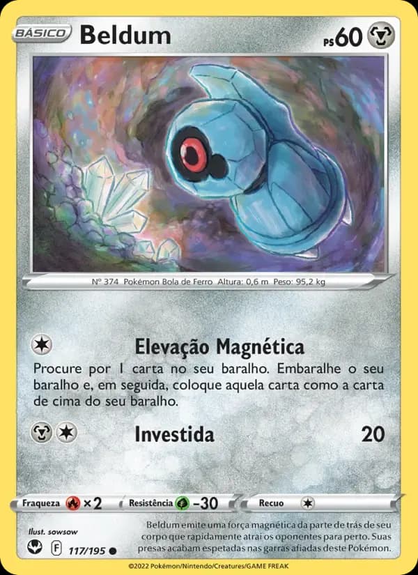 Beldum — Tempestade Prateada 117 Portuguese Pokémon card