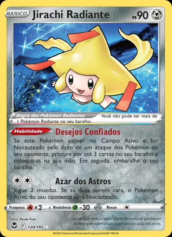 Jirachi Radiante — Tempestade Prateada 120 Portuguese Pokémon card