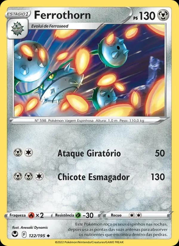Ferrothorn — Tempestade Prateada 122 Portuguese Pokémon card