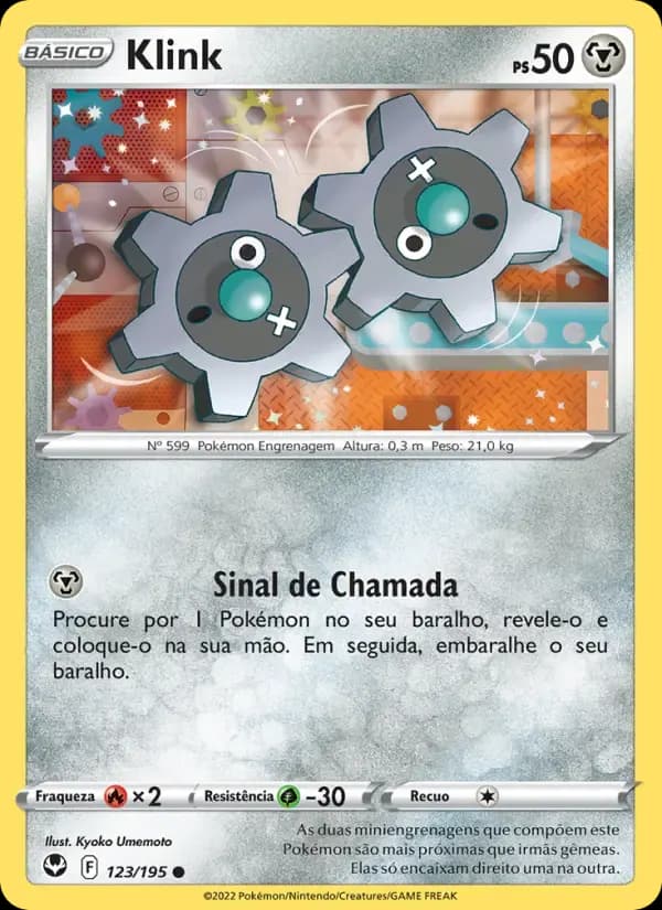 Klink — Tempestade Prateada 123 Portuguese Pokémon card