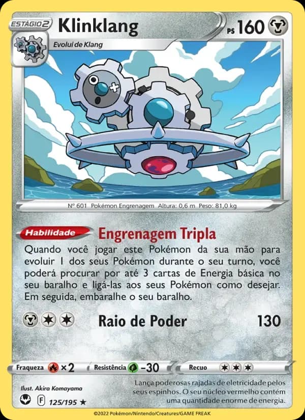 Klinklang — Tempestade Prateada 125 Portuguese Pokémon card