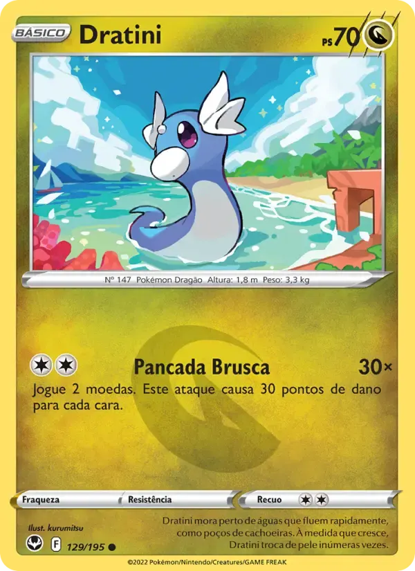 Dratini — Tempestade Prateada 129 Portuguese Pokémon card