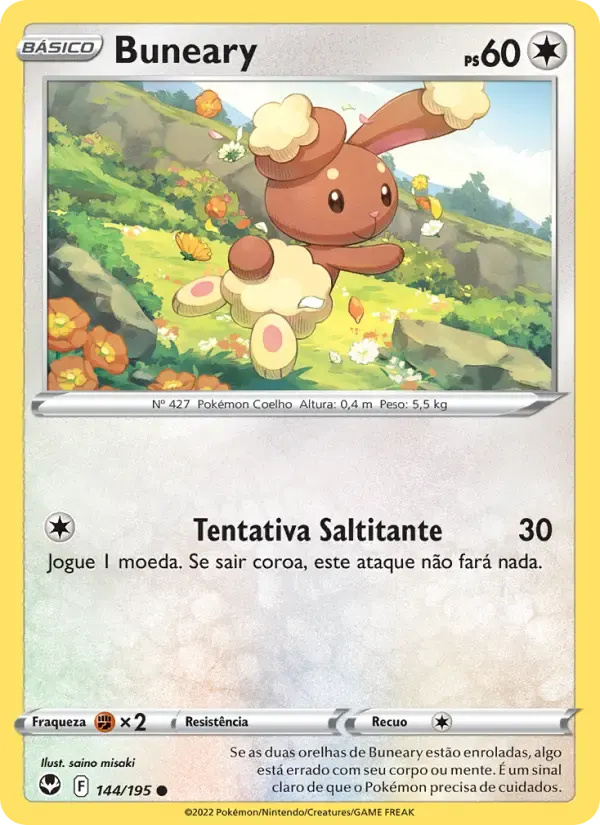 Buneary — Tempestade Prateada 144 Portuguese Pokémon card
